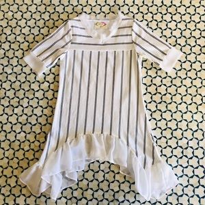 Joyfolie Pinstripe Dress with Chiffon Trim size 5